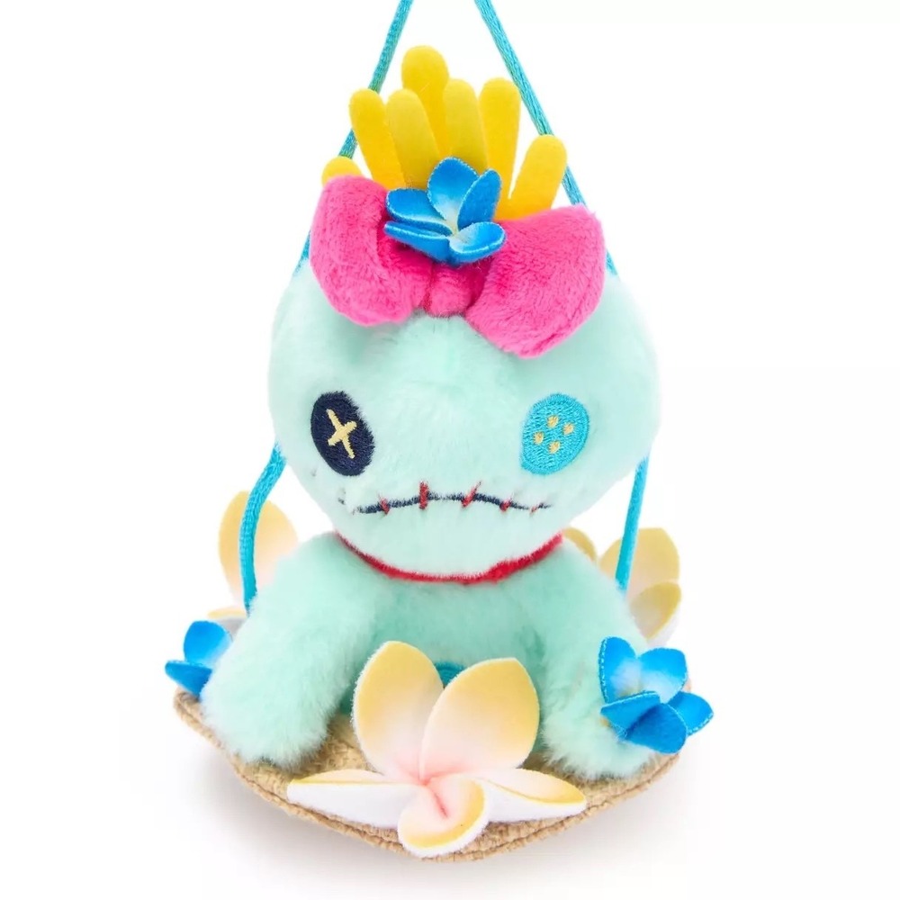 Japan Tokyo Disney Store Scrump Plush Keychain Straw Hat Summer Bouquet NWT